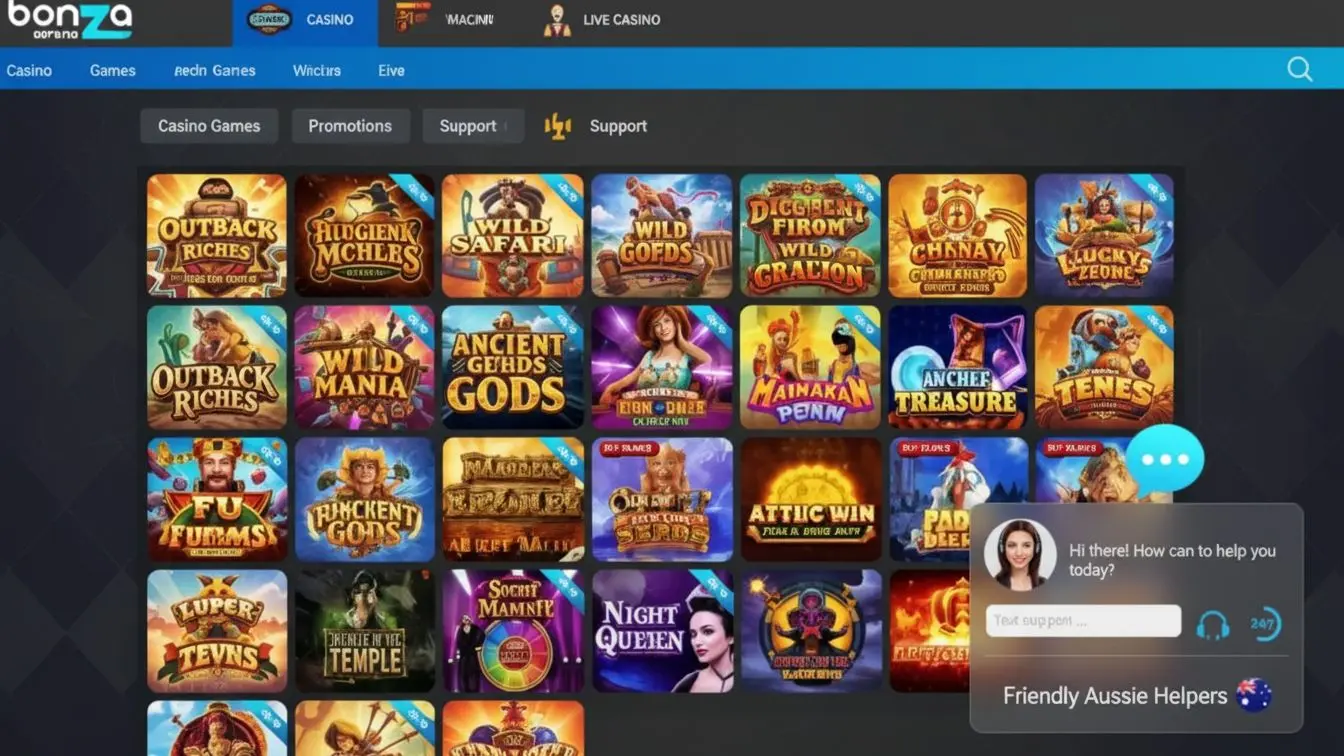 Online casino customer support interface